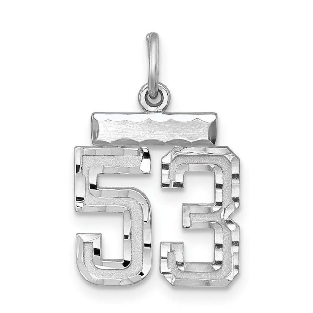Sterling Silver, Varsity Collection, Small D/C Pendant, Number 53